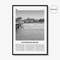 Huntington Beach Print Black and White No 1, Huntington Beach Wall Art, Huntington Beach Poster, Huntington Beach, California, USA