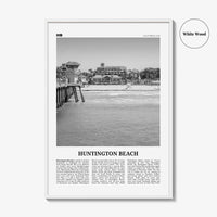 Huntington Beach Print Black and White No 1, Huntington Beach Wall Art, Huntington Beach Poster, Huntington Beach, California, USA