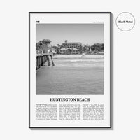 Huntington Beach Print Black and White No 1, Huntington Beach Wall Art, Huntington Beach Poster, Huntington Beach, California, USA