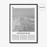 Huntington Beach Print Black and White No 2, Huntington Beach Wall Art, Huntington Beach Poster, Huntington Beach, California, USA
