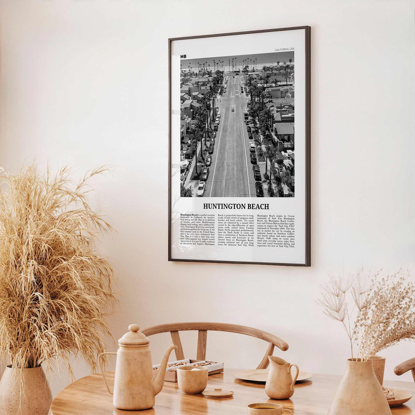 Huntington Beach Print Black and White No 3, Huntington Beach Wall Art, Huntington Beach Poster, Huntington Beach, California, USA