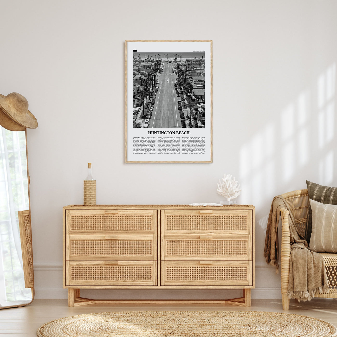 Huntington Beach Travel B&W No 3 Poster