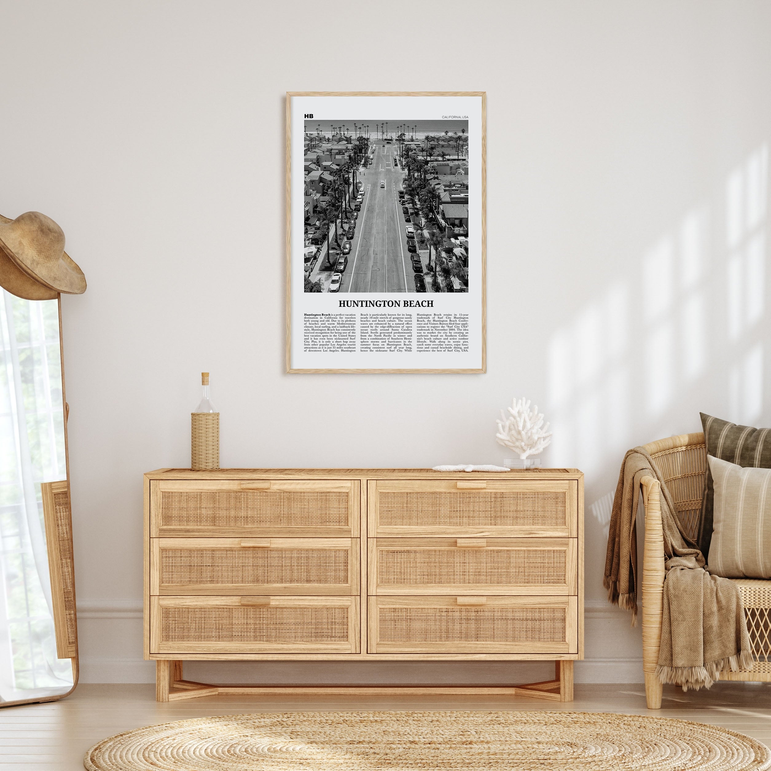 Huntington Beach Travel B&W No 3 Poster