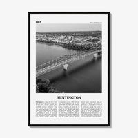 Huntington Print Black and White, Huntington Wall Art, Huntington Poster, Huntington Photo, Huntington Décor, Huntington Map, West Virginia