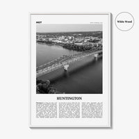 Huntington Print Black and White, Huntington Wall Art, Huntington Poster, Huntington Photo, Huntington Décor, Huntington Map, West Virginia