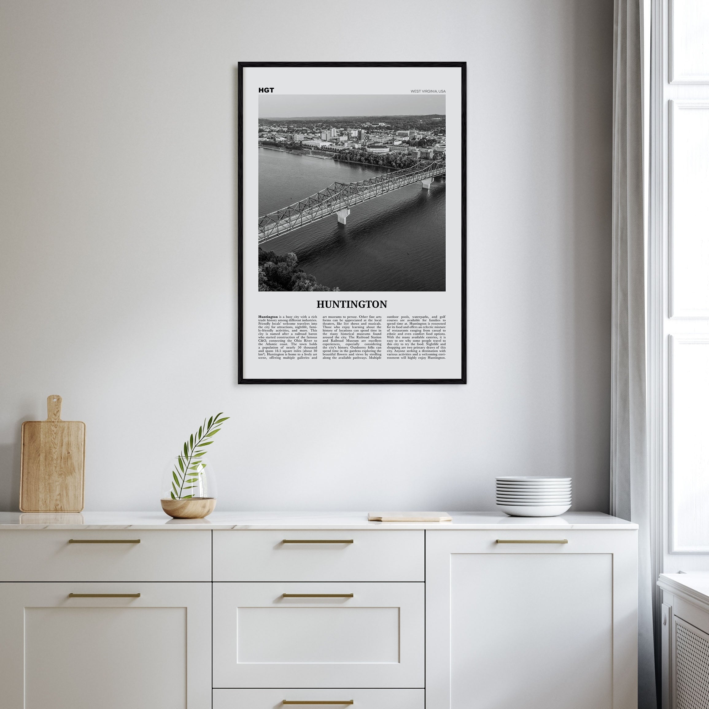 Huntington Travel B&W Poster