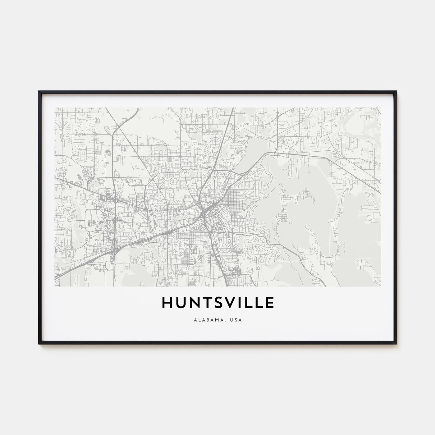 Huntsville Map Landscape Poster