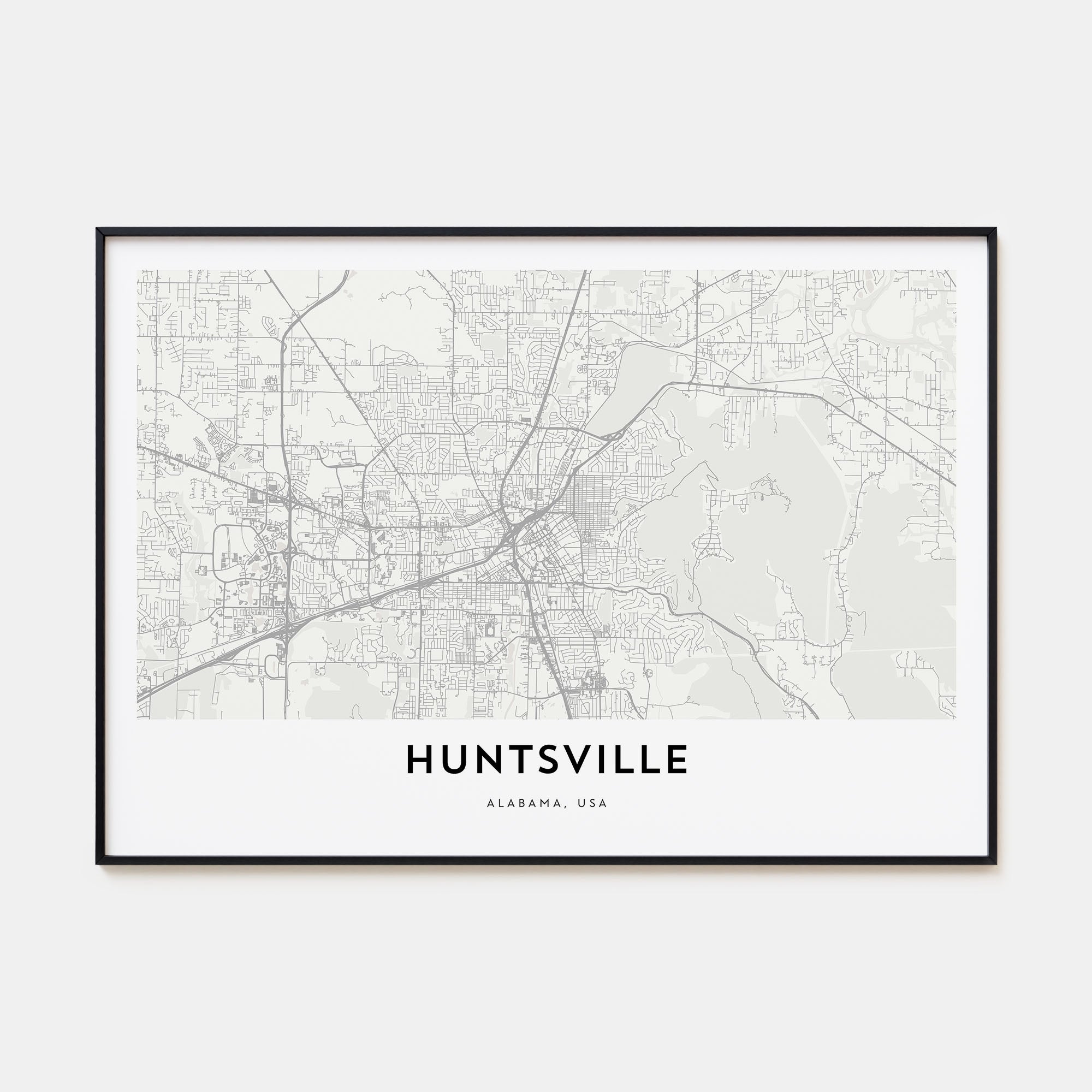 Huntsville Map Landscape Poster