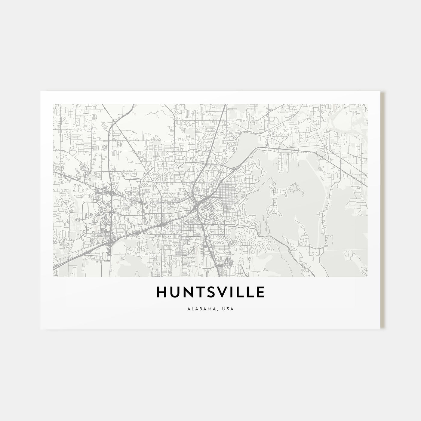 Huntsville Map Landscape Poster