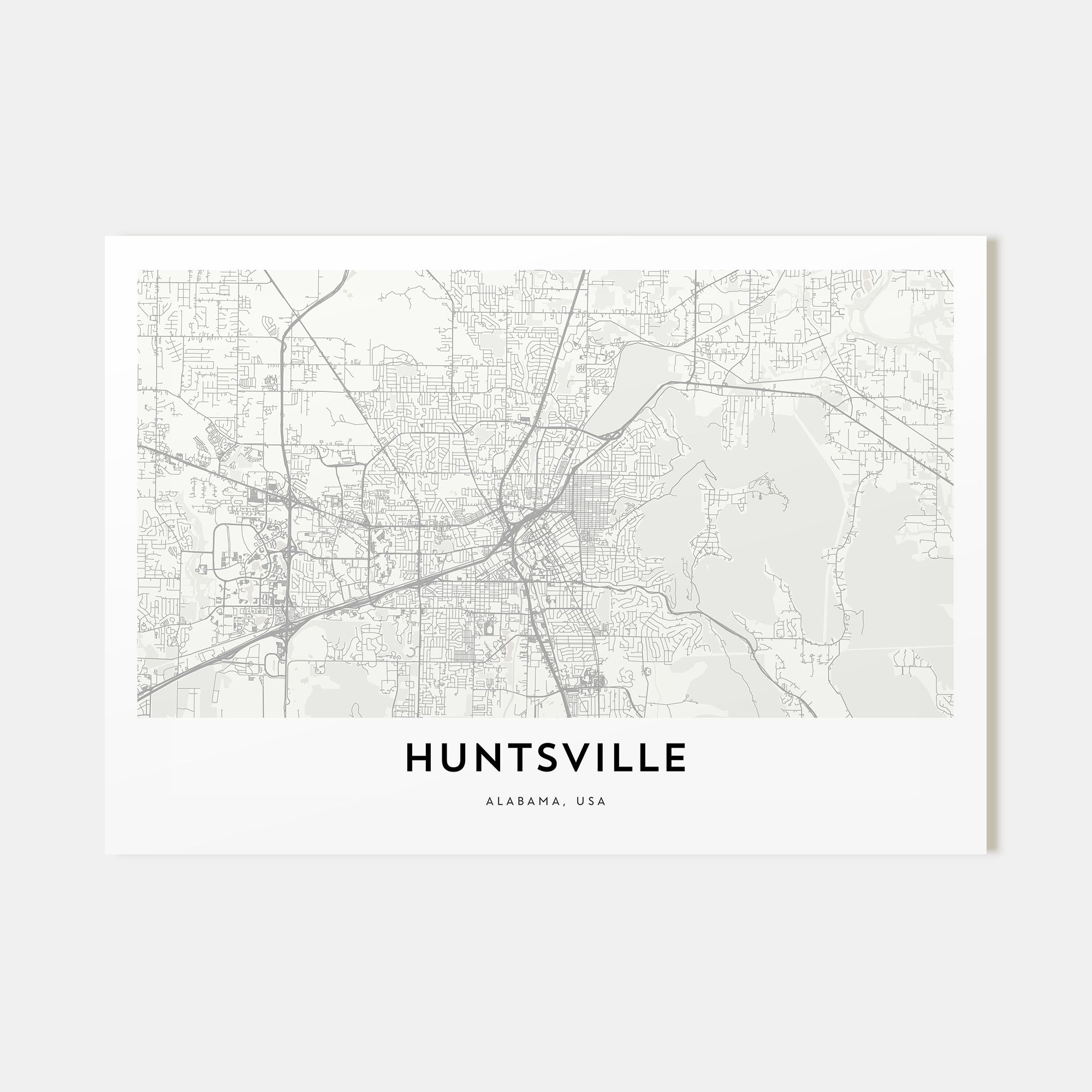 Huntsville Map Landscape Poster