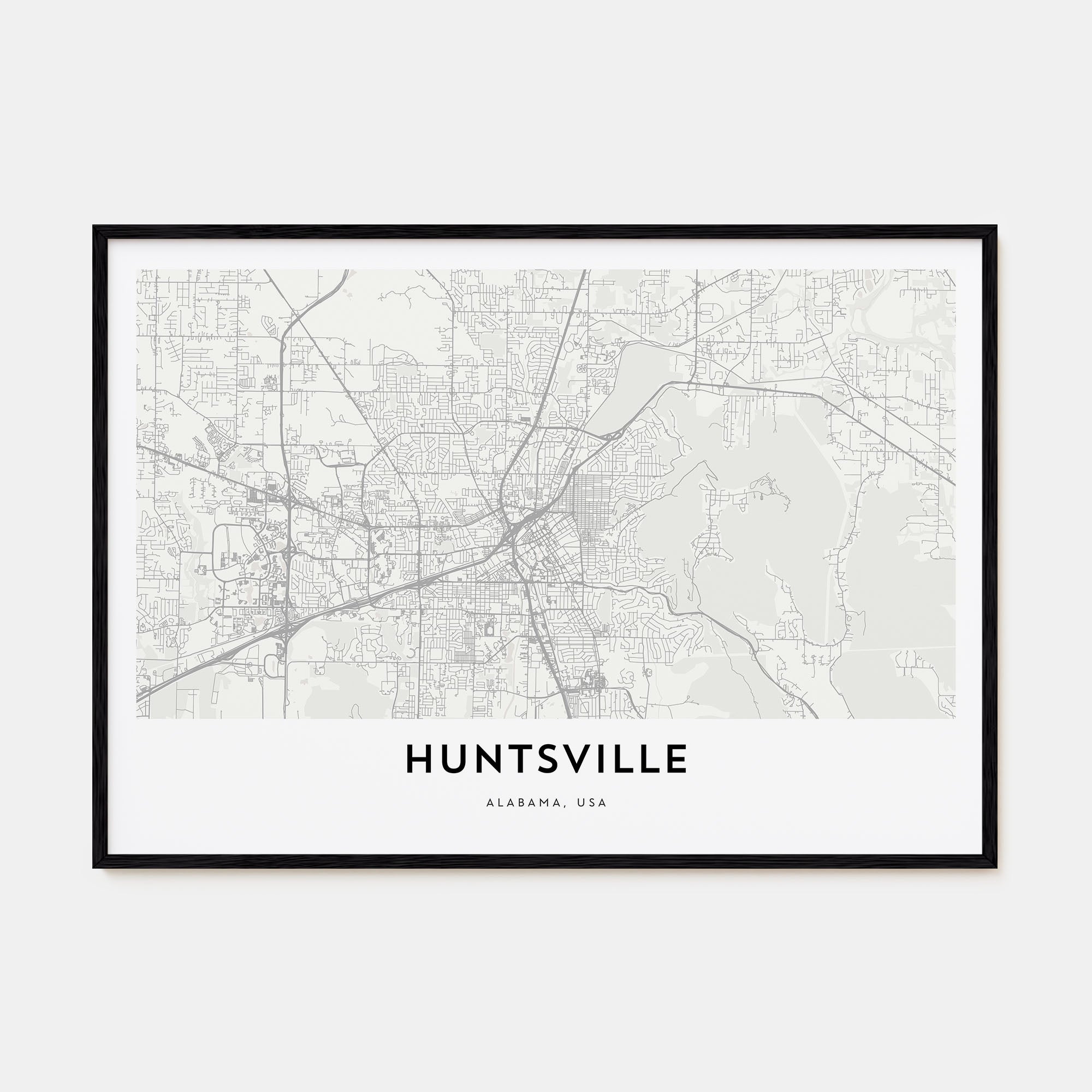 Huntsville Map Landscape Poster