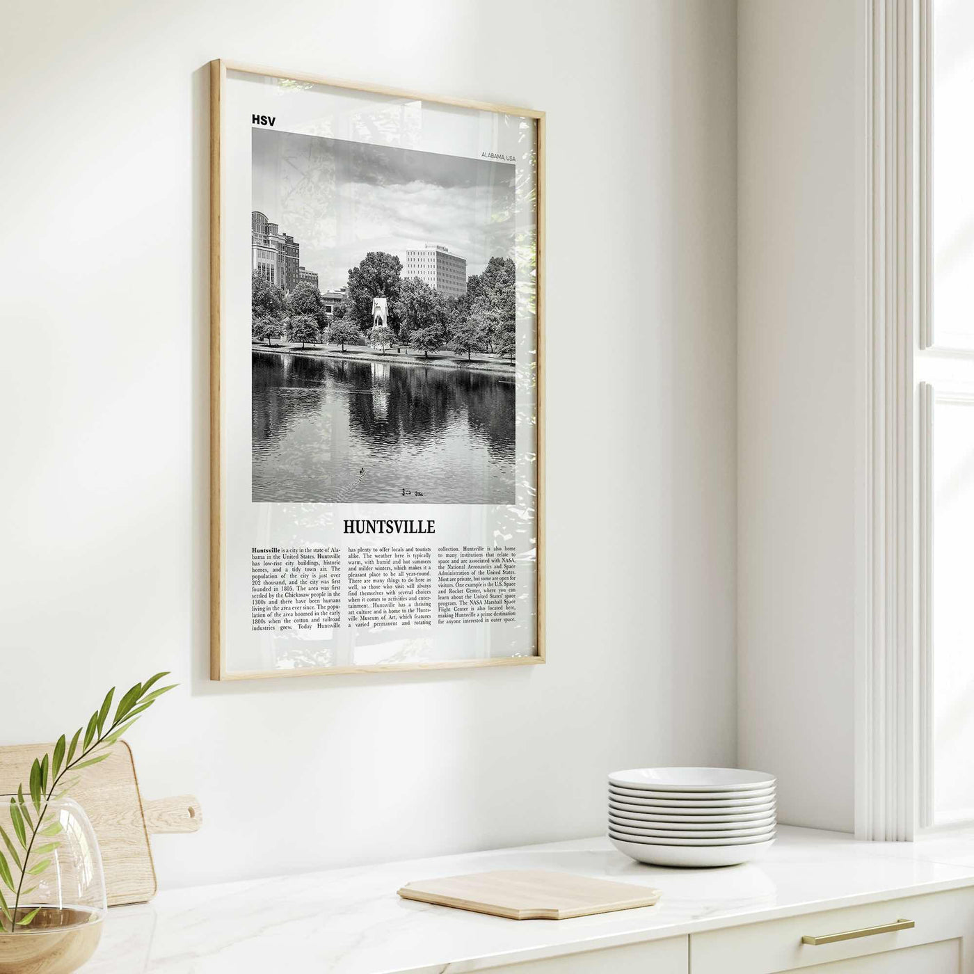 Huntsville Print Black and White, Huntsville Wall Art, Huntsville Poster, Huntsville Photo, Huntsville Wall Décor, Alabama, USA