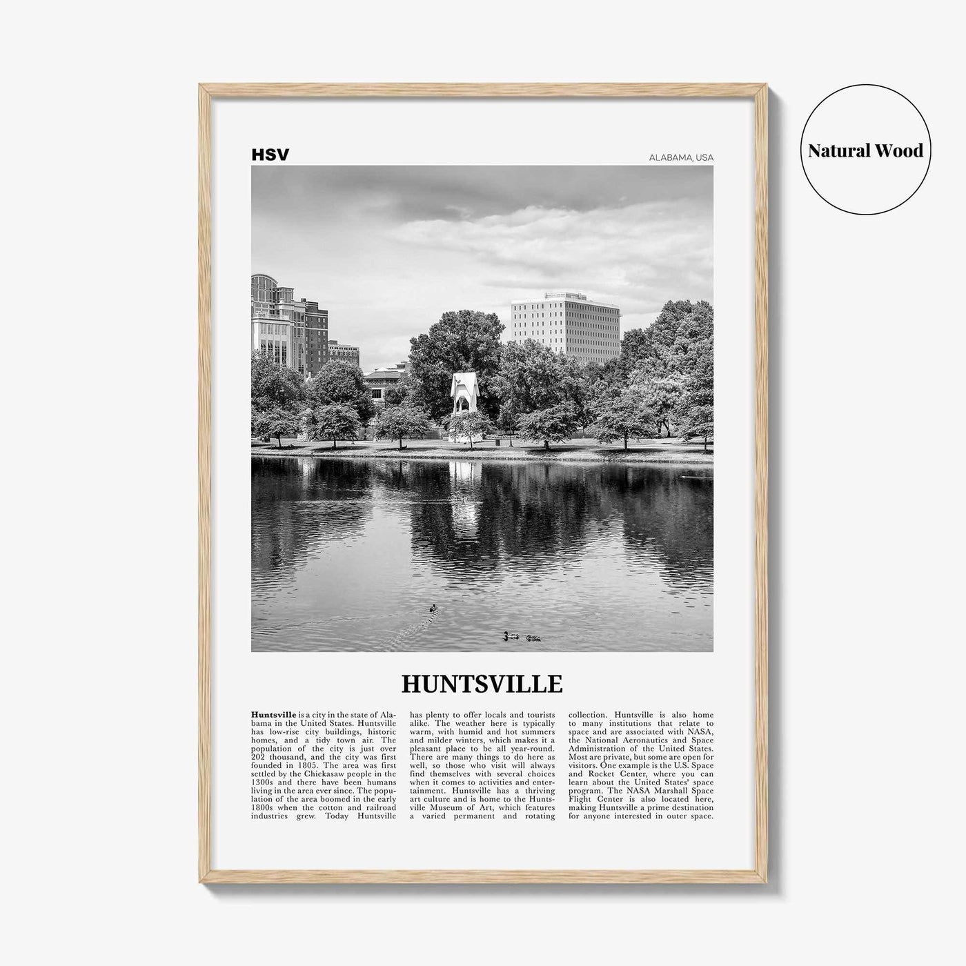 Huntsville Print Black and White, Huntsville Wall Art, Huntsville Poster, Huntsville Photo, Huntsville Wall Décor, Alabama, USA