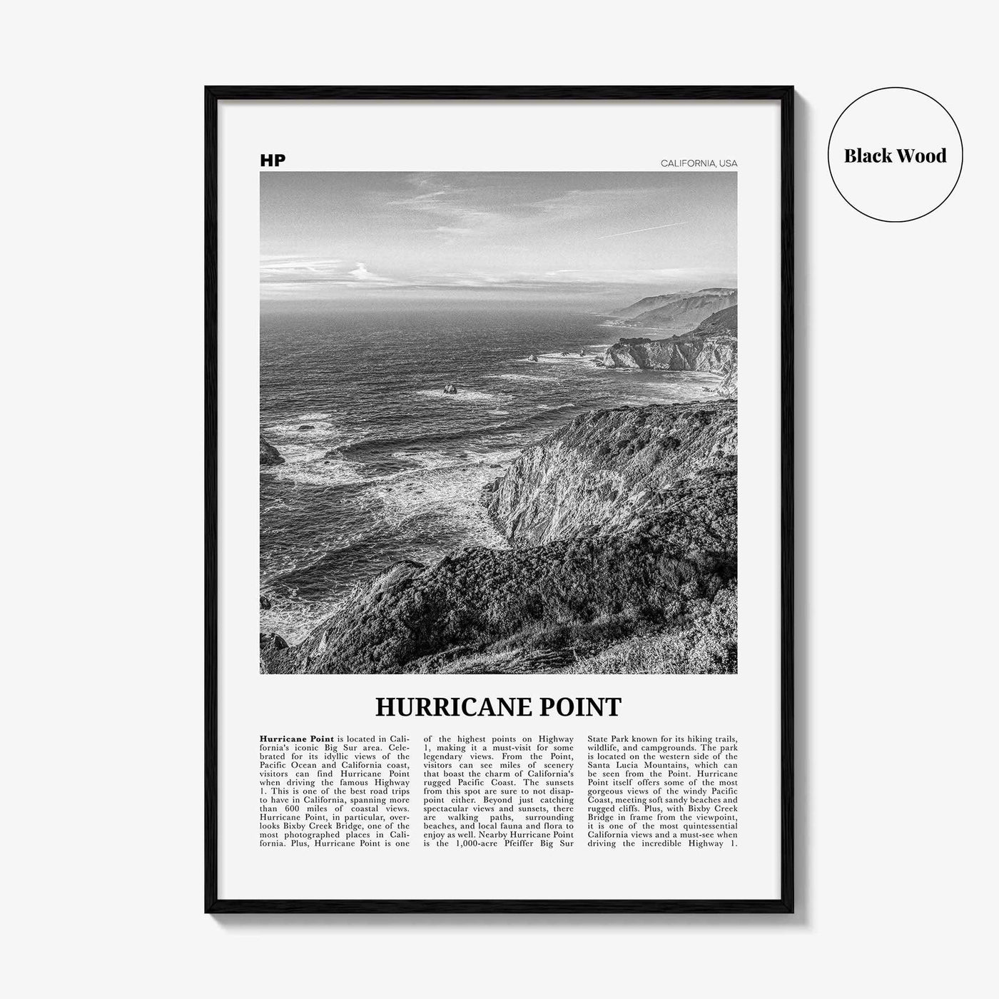 Hurricane Point Print Black and White, Hurricane Point Wall Art, Hurricane Point Poster, Hurricane Point Photo, Hurricane Point Wall Décor