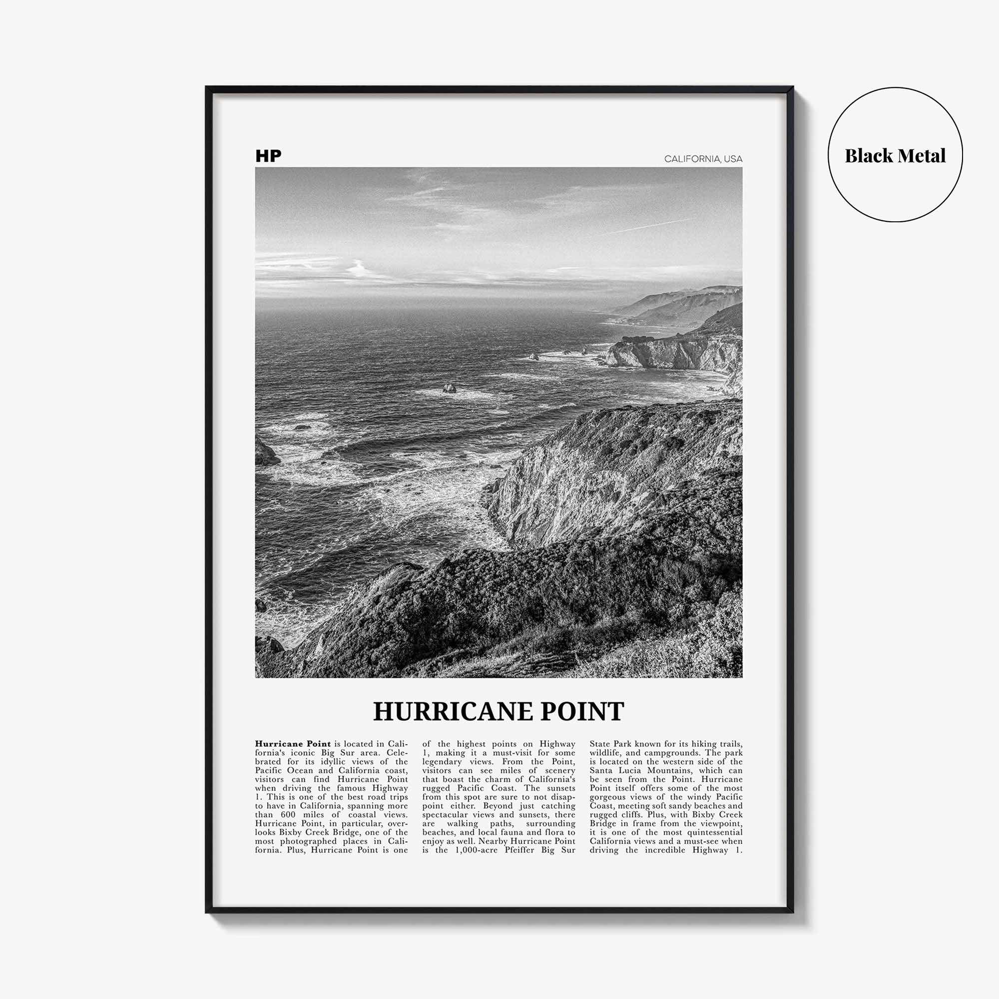 Hurricane Point Print Black and White, Hurricane Point Wall Art, Hurricane Point Poster, Hurricane Point Photo, Hurricane Point Wall Décor