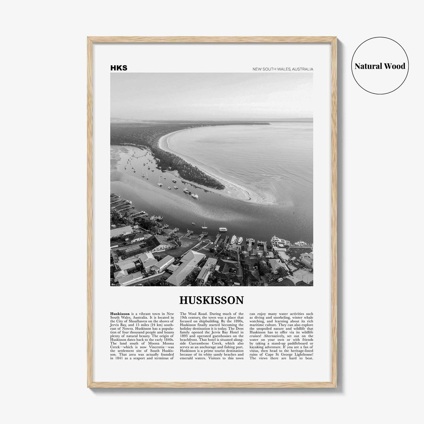 Huskisson Print Black and White, Huskisson Wall Art, Huskisson Poster, Huskisson Photo, Huskisson Wall Décor, New South Wales, Australia