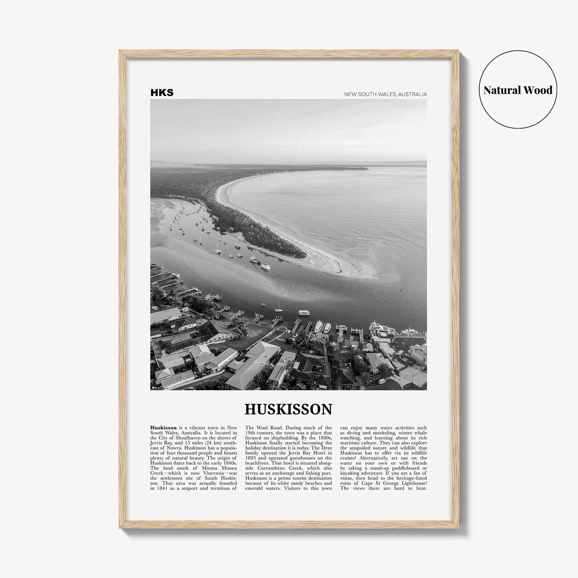 Huskisson Print Black and White, Huskisson Wall Art, Huskisson Poster, Huskisson Photo, Huskisson Wall Décor, New South Wales, Australia