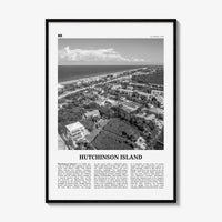 Hutchinson Island Print Black and White, Hutchinson Island Wall Art, Hutchinson Island Poster, Hutchinson Island Photo, Hutchinson Map