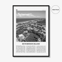 Hutchinson Island Print Black and White, Hutchinson Island Wall Art, Hutchinson Island Poster, Hutchinson Island Photo, Hutchinson Map