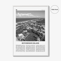 Hutchinson Island Print Black and White, Hutchinson Island Wall Art, Hutchinson Island Poster, Hutchinson Island Photo, Hutchinson Map