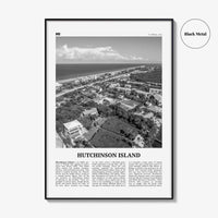 Hutchinson Island Print Black and White, Hutchinson Island Wall Art, Hutchinson Island Poster, Hutchinson Island Photo, Hutchinson Map
