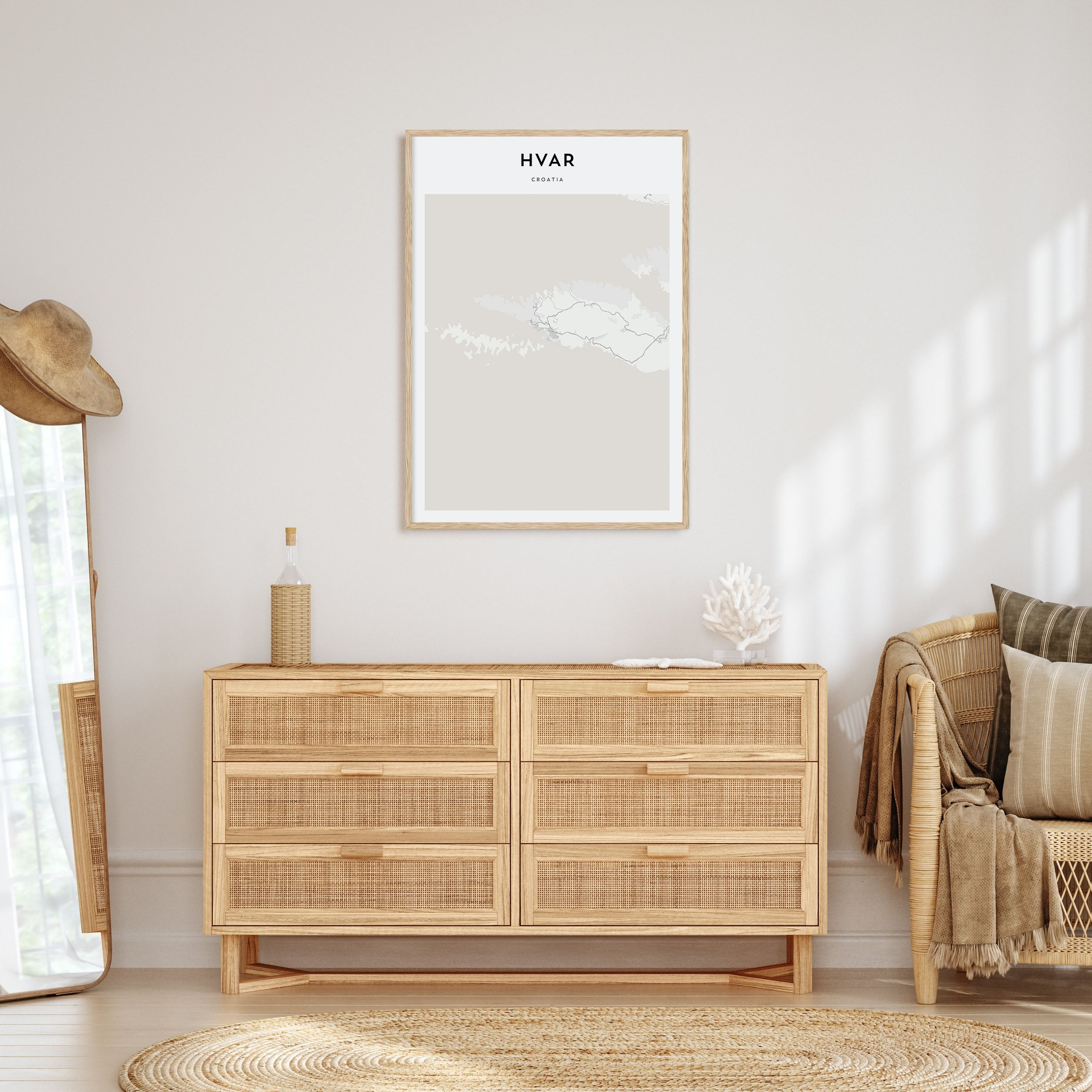 Hvar Map Portrait Poster
