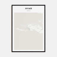 Hvar Map Portrait Poster