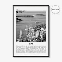 Hvar Print Black and White, Hvar Wall Art, Hvar Poster, Hvar Photo, Hvar Wall Décor, Split Dalmatia, Hrvatska, Croatia