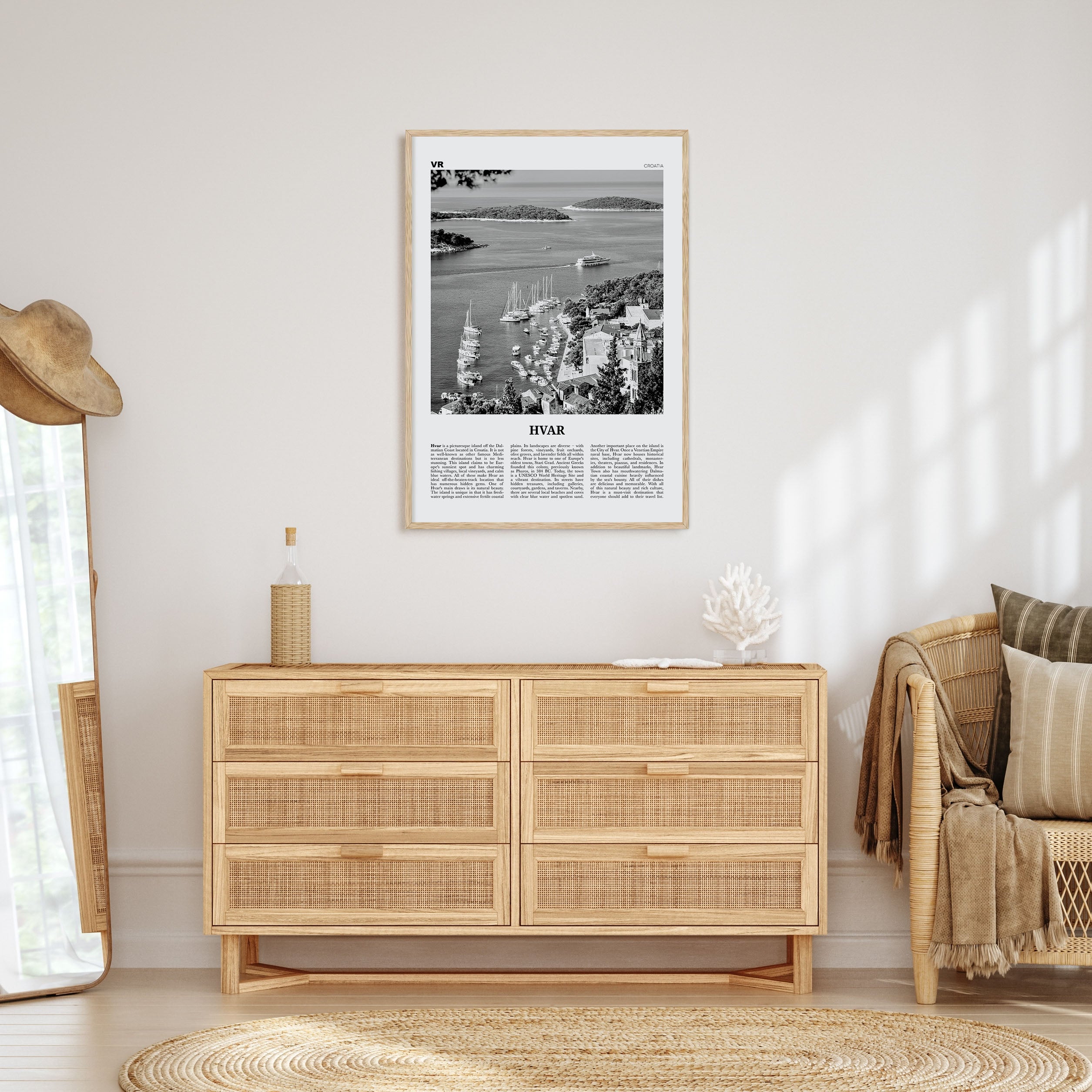Hvar Travel B&W Poster