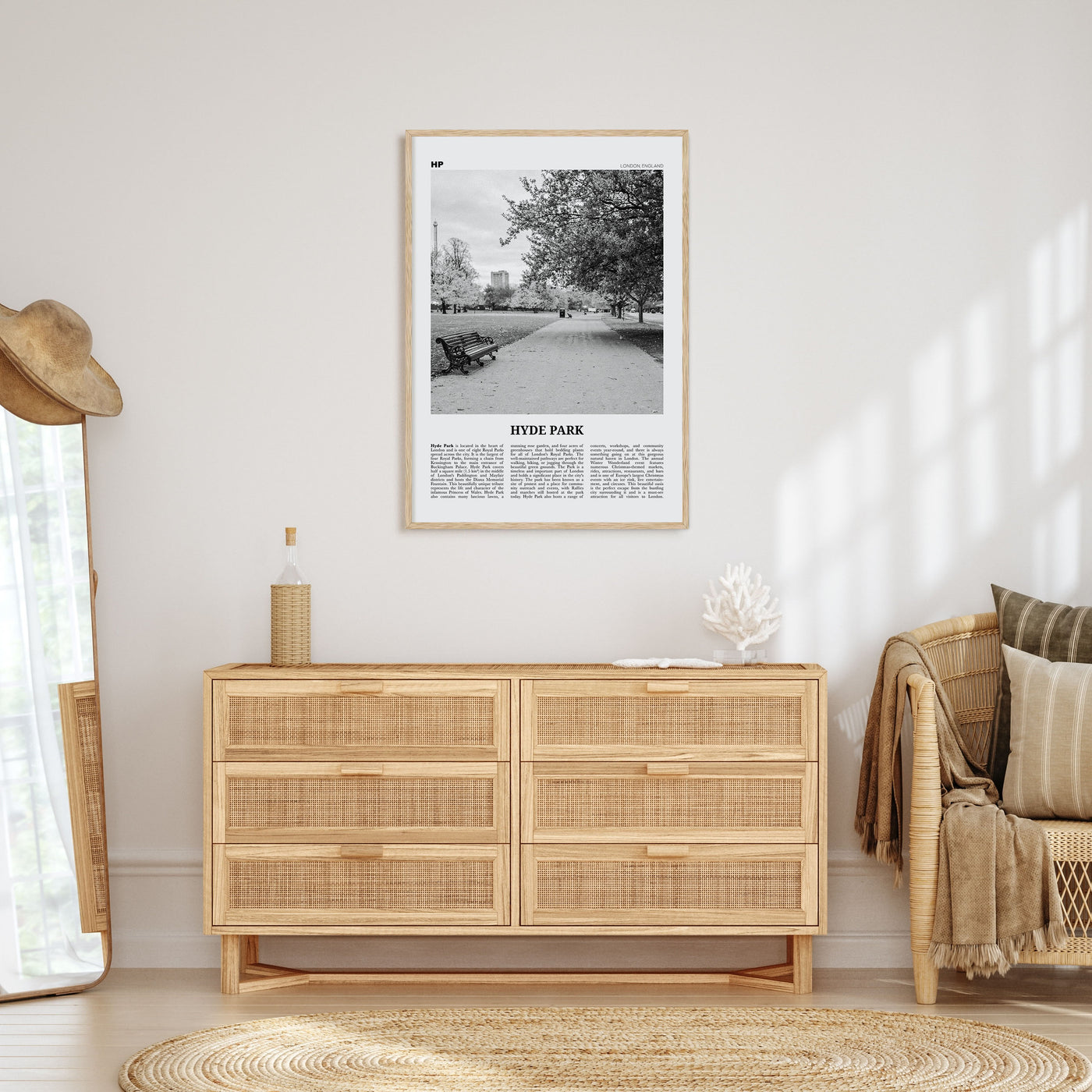 Hyde Park Travel B&W Poster