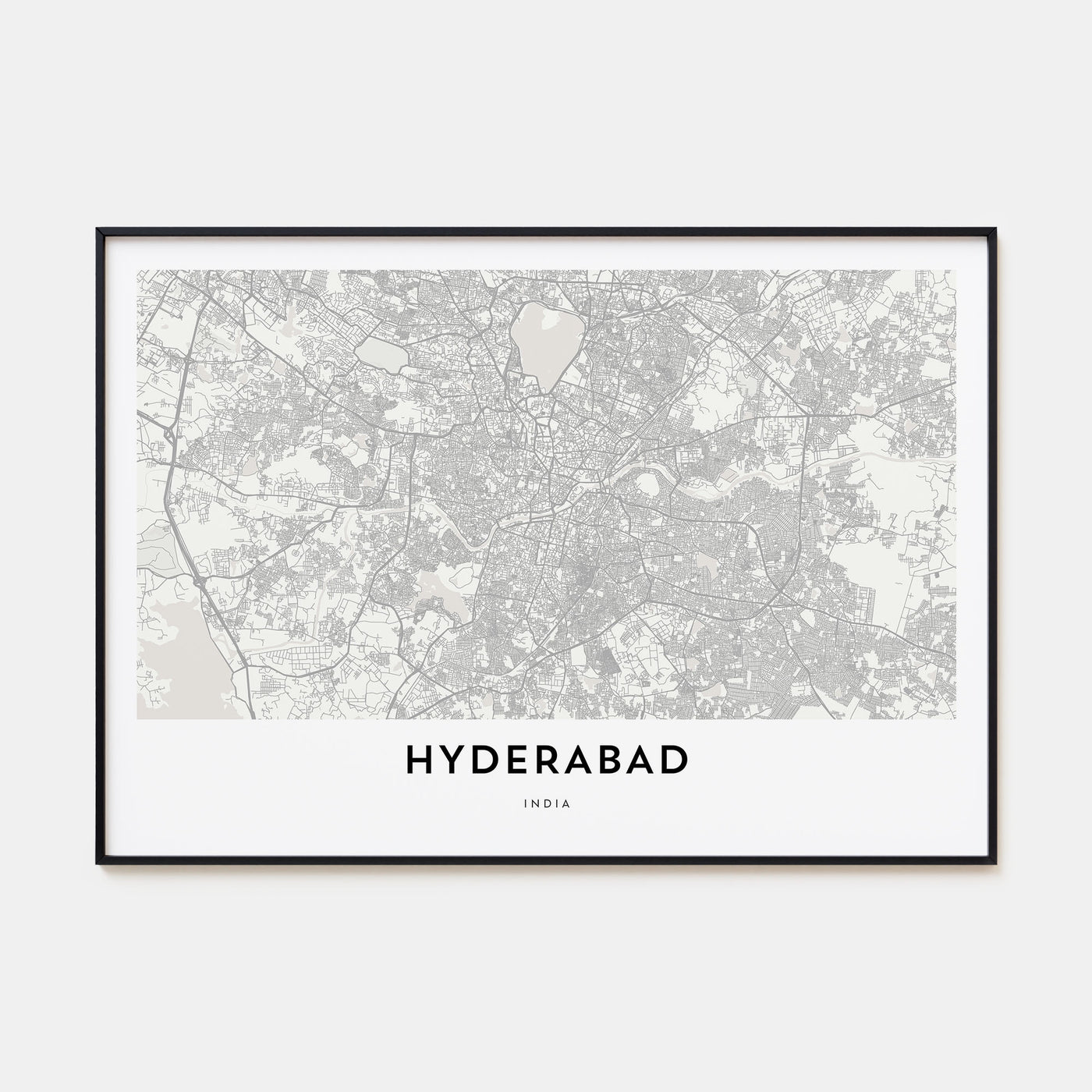Hyderabad Map Landscape Poster