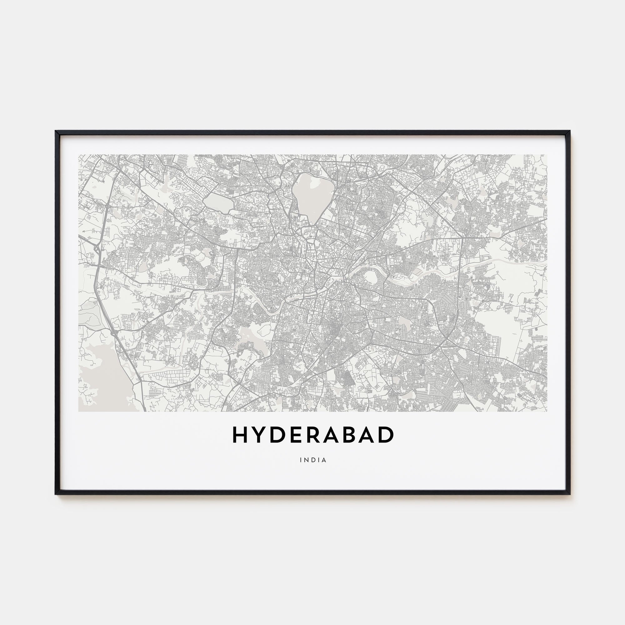 Hyderabad Map Landscape Poster