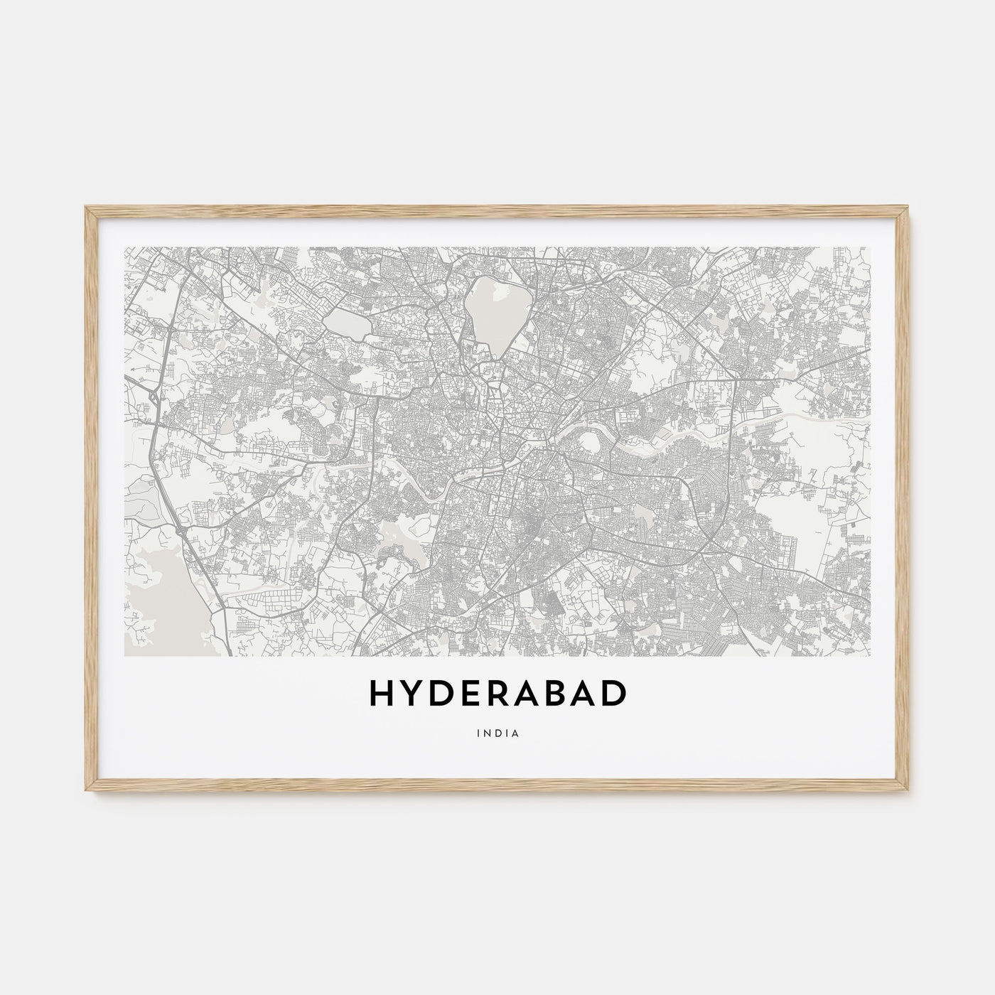 Hyderabad Map Landscape Poster