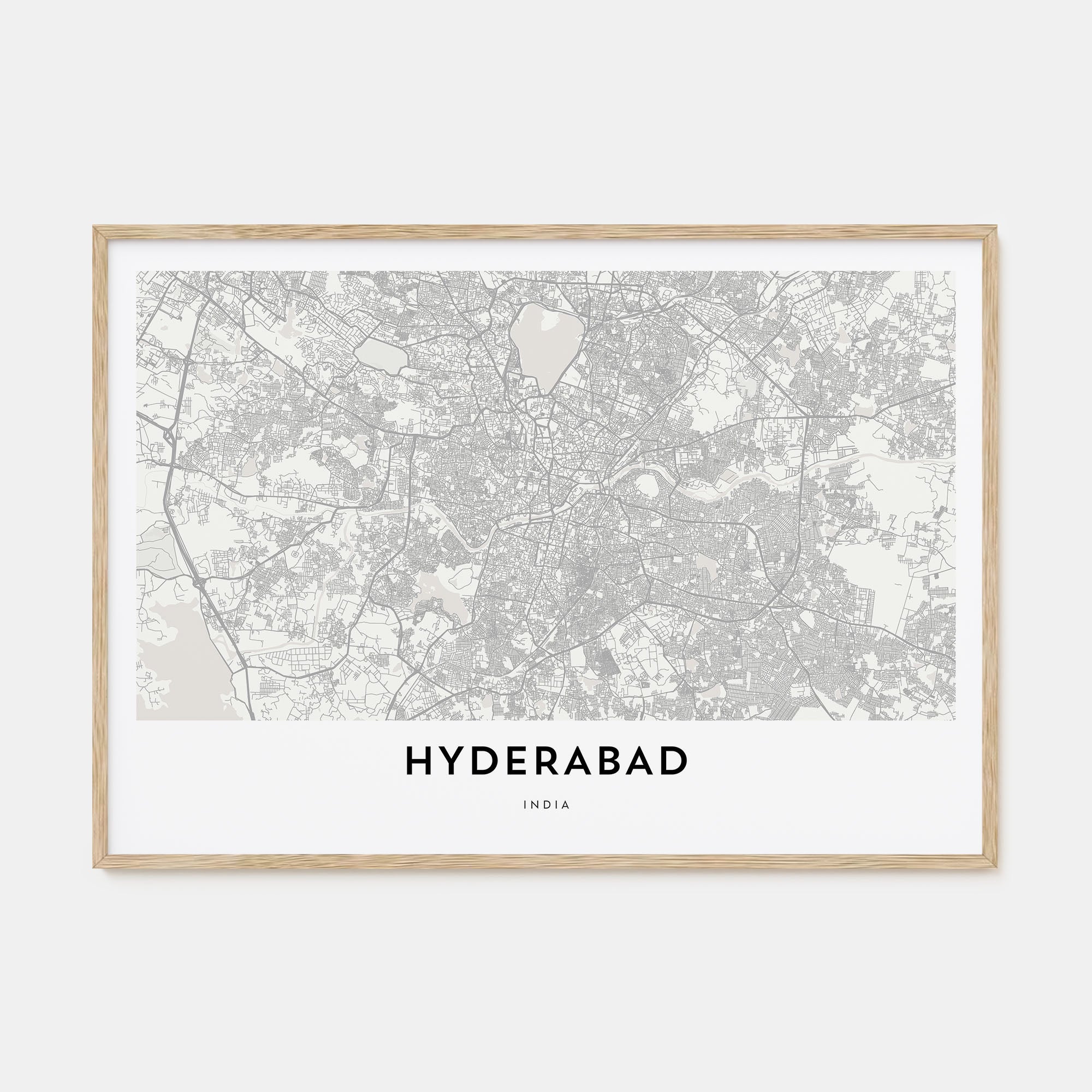 Hyderabad Map Landscape Poster