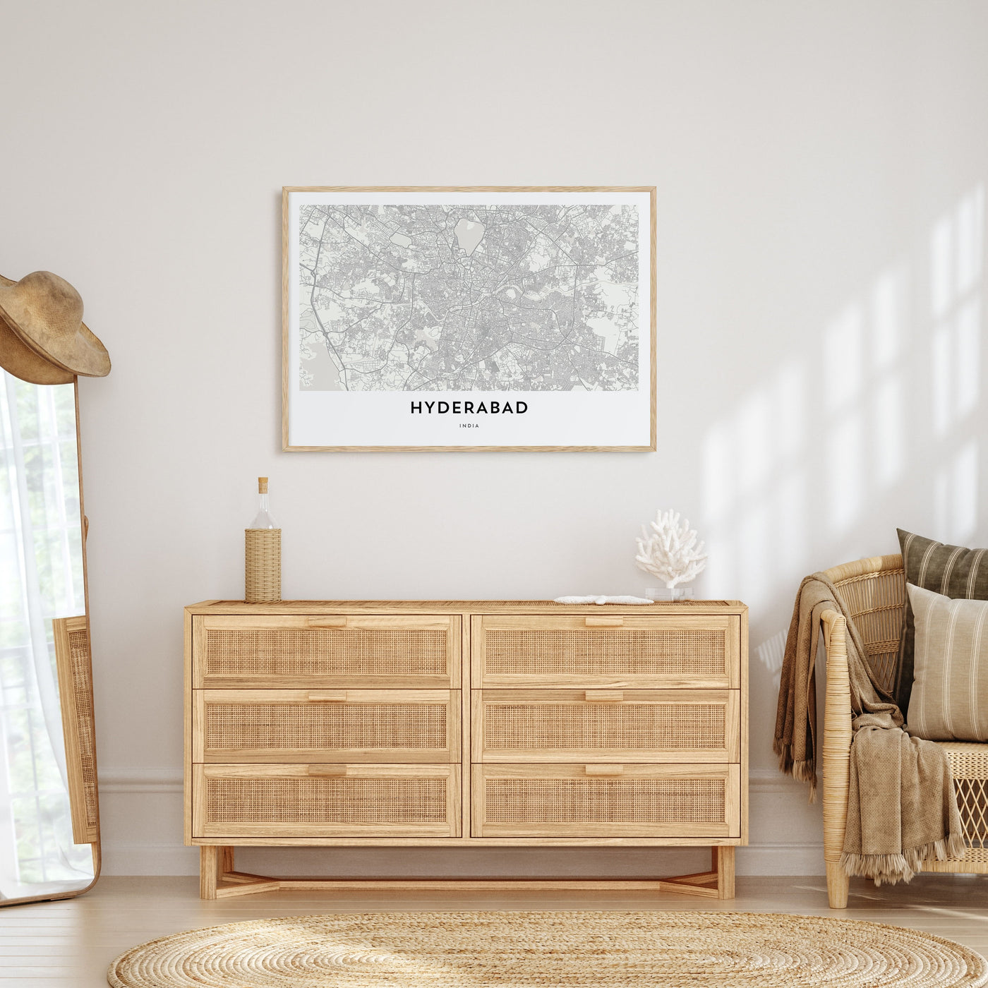 Hyderabad Map Landscape Poster