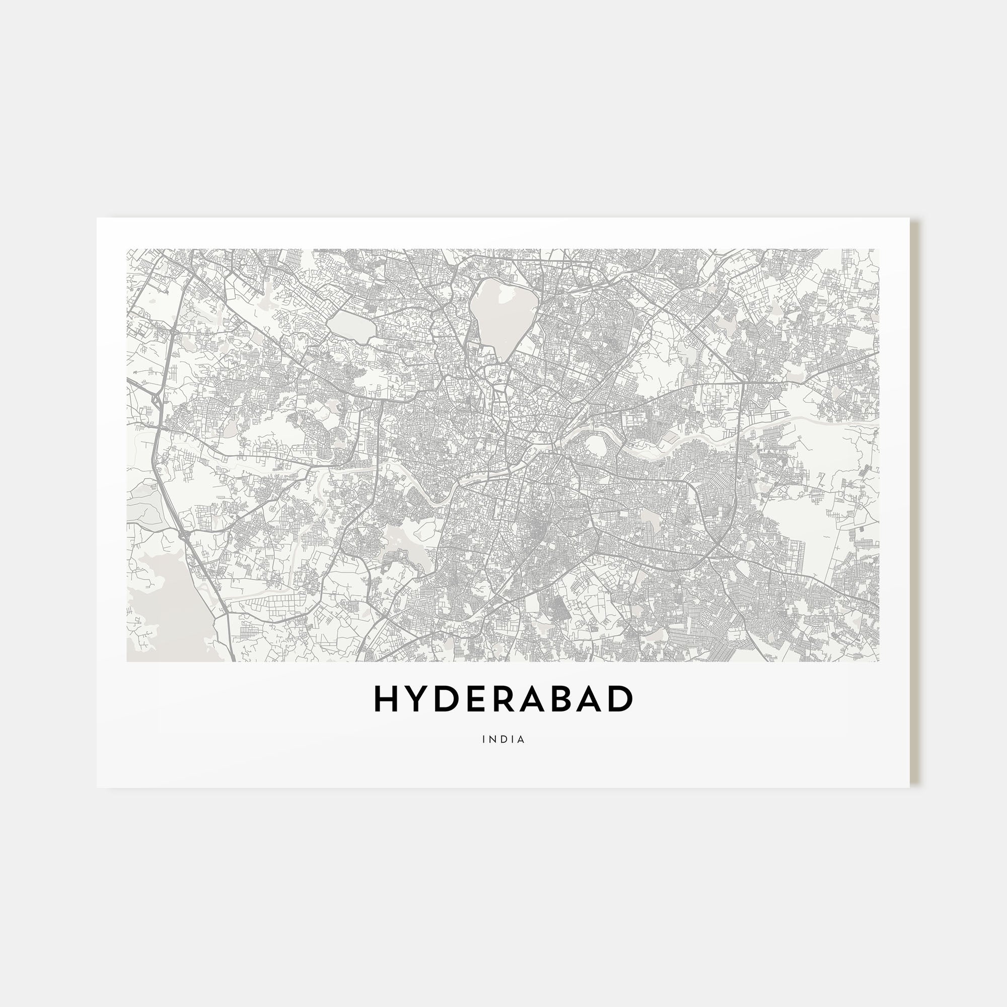 Hyderabad Map Landscape Poster