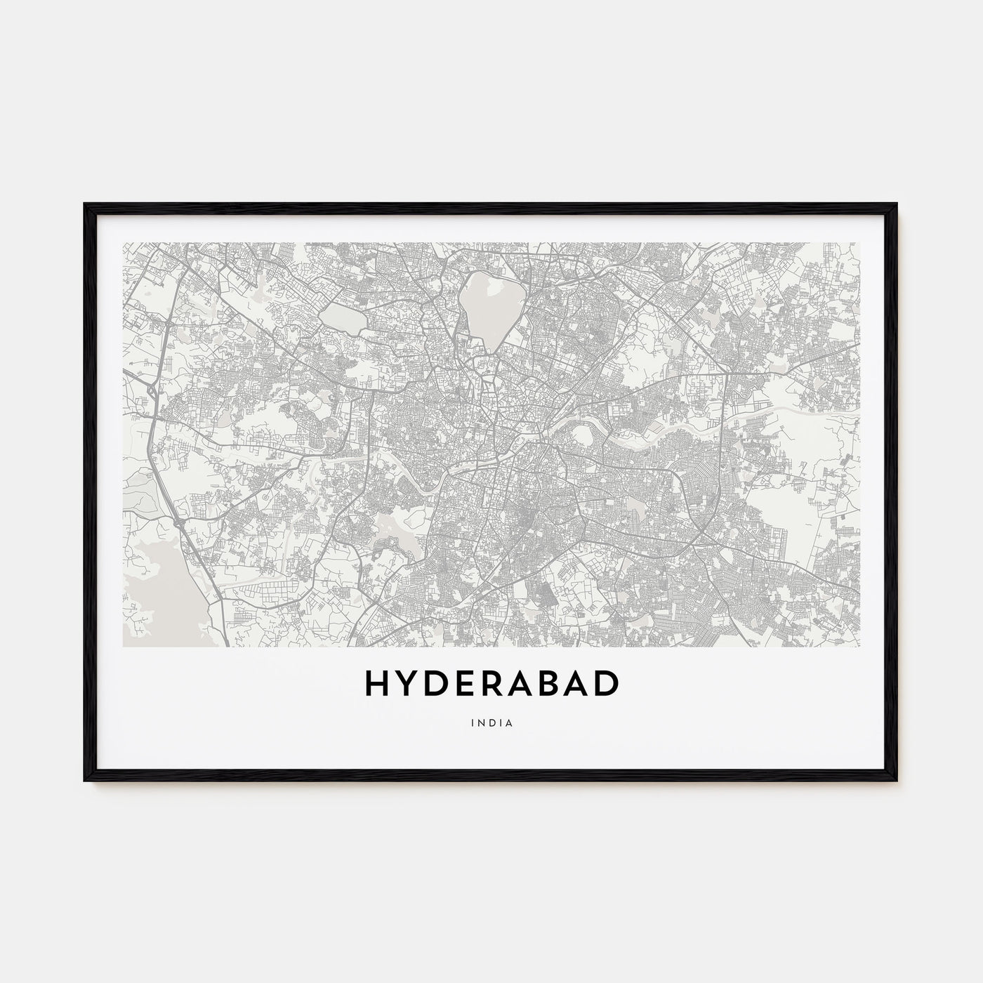 Hyderabad Map Landscape Poster