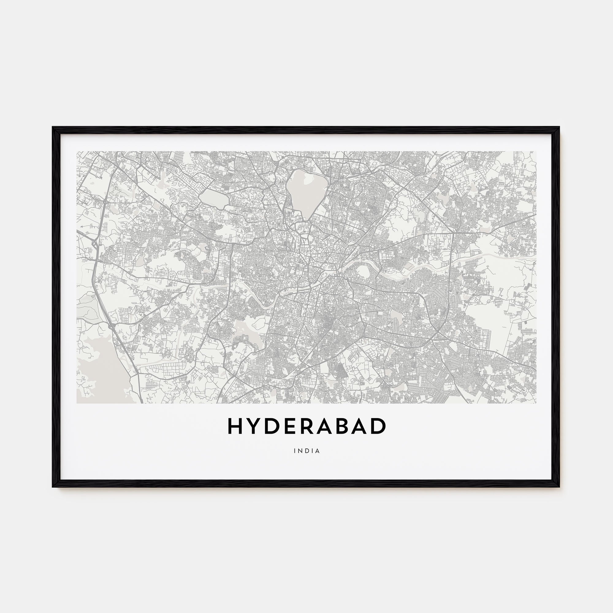 Hyderabad Map Landscape Poster