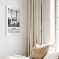 Hyderabad Print Black and White, Hyderabad Wall Art, Hyderabad Poster, Hyderabad Photo, Hyderabad Map, India
