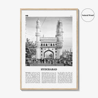 Hyderabad Print Black and White, Hyderabad Wall Art, Hyderabad Poster, Hyderabad Photo, Hyderabad Map, India