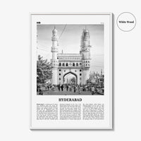 Hyderabad Print Black and White, Hyderabad Wall Art, Hyderabad Poster, Hyderabad Photo, Hyderabad Map, India
