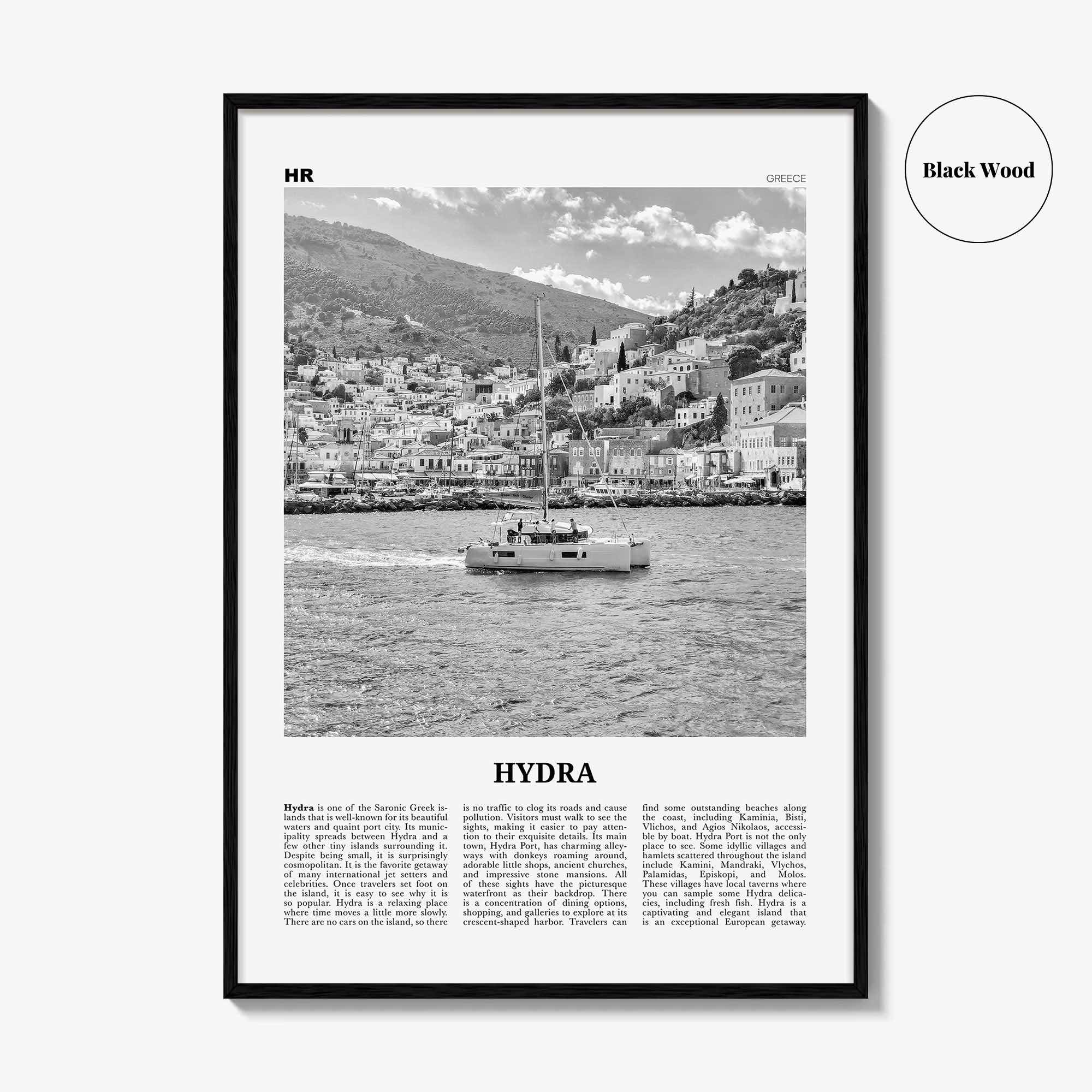 Hydra Print Black and White, Hydra Wall Art, Hydra Poster, Hydra Photo, Hydra Wall Décor, Travel Poster Print, Ydra, Idra, Ύδρα, Greece