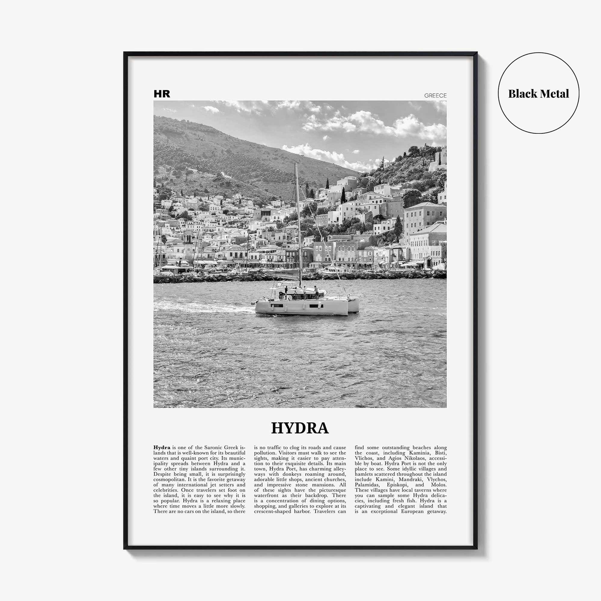Hydra Print Black and White, Hydra Wall Art, Hydra Poster, Hydra Photo, Hydra Wall Décor, Travel Poster Print, Ydra, Idra, Ύδρα, Greece