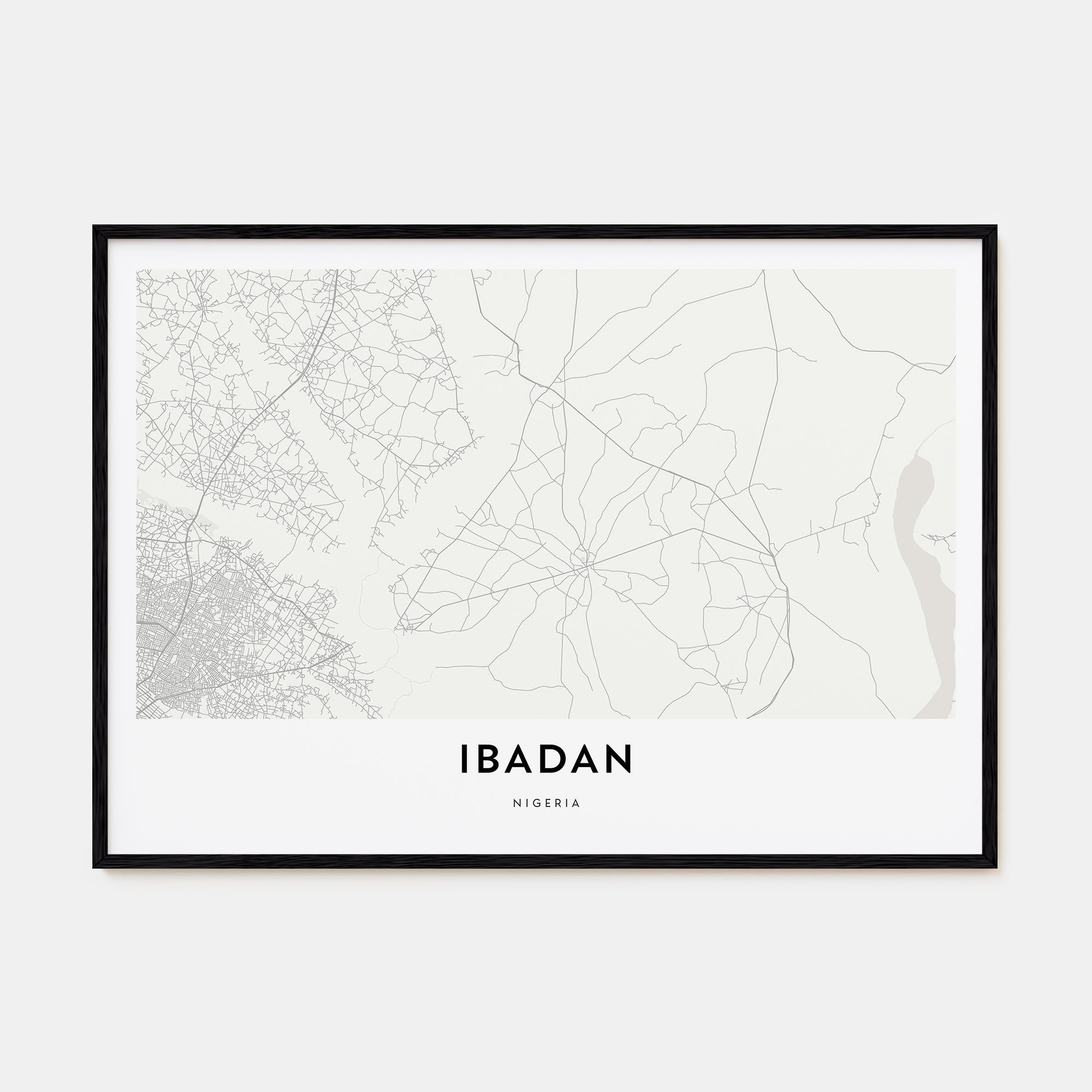 Ibadan Map Landscape Poster