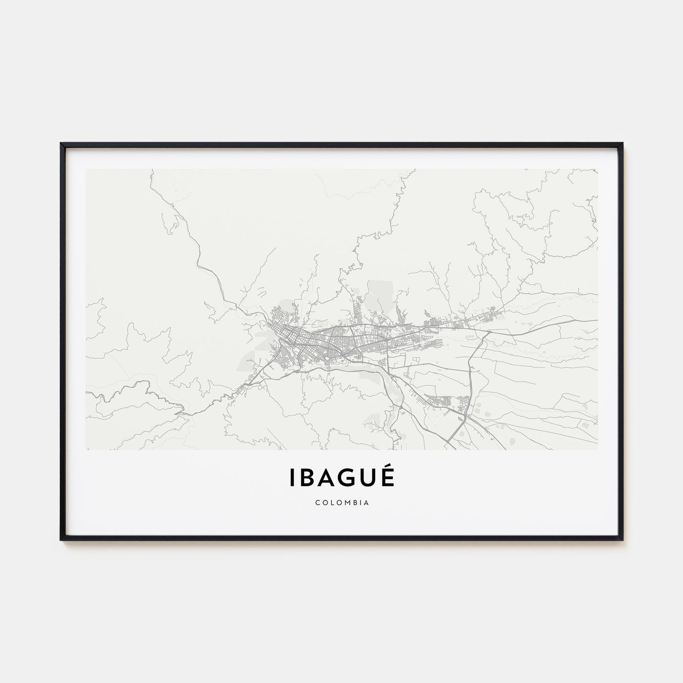 Ibagué Map Landscape Poster