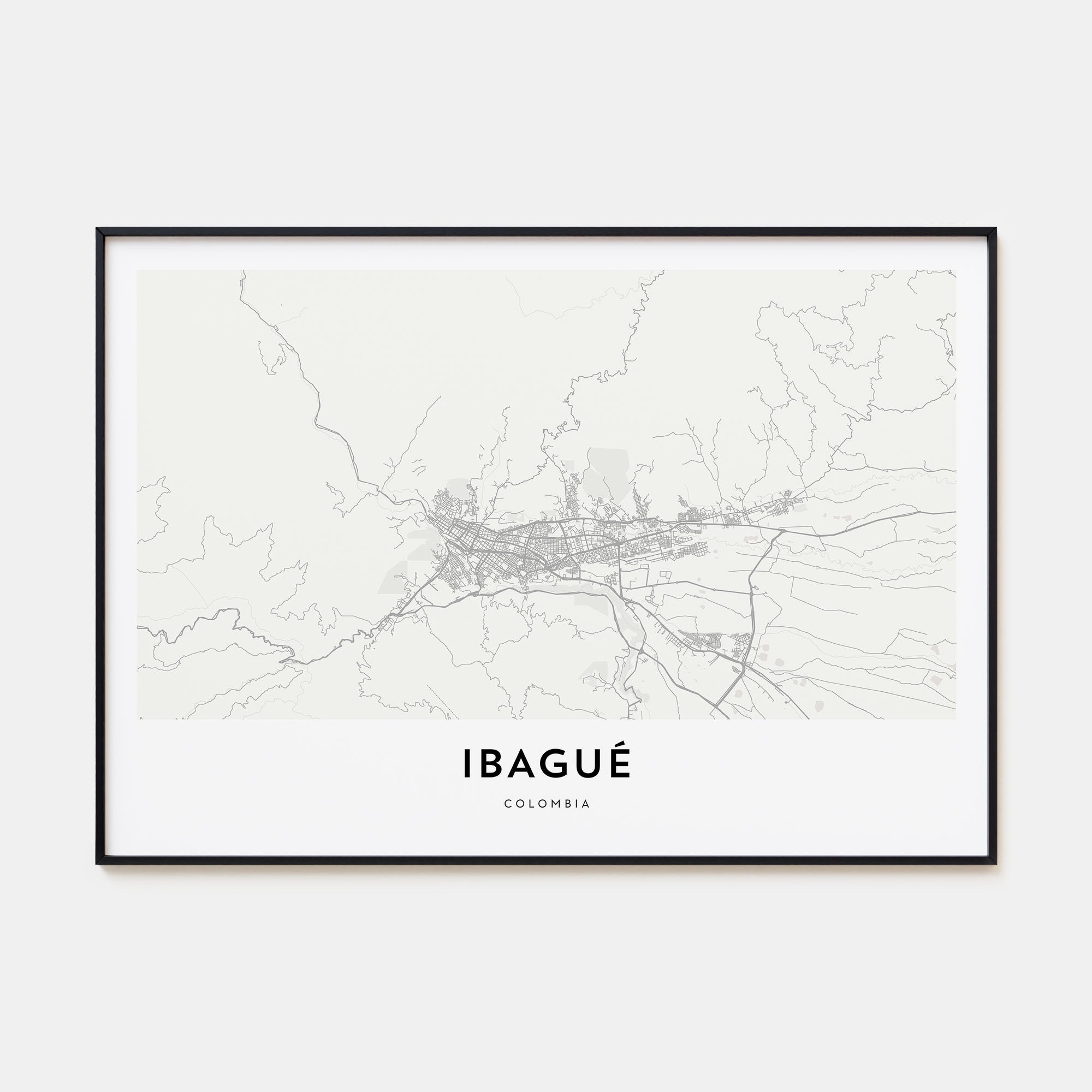 Ibagué Map Landscape Poster