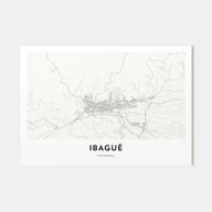 Ibagué Map Landscape Poster