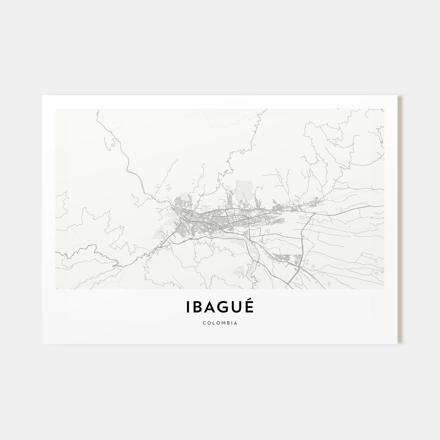 Ibagué Map Landscape Poster