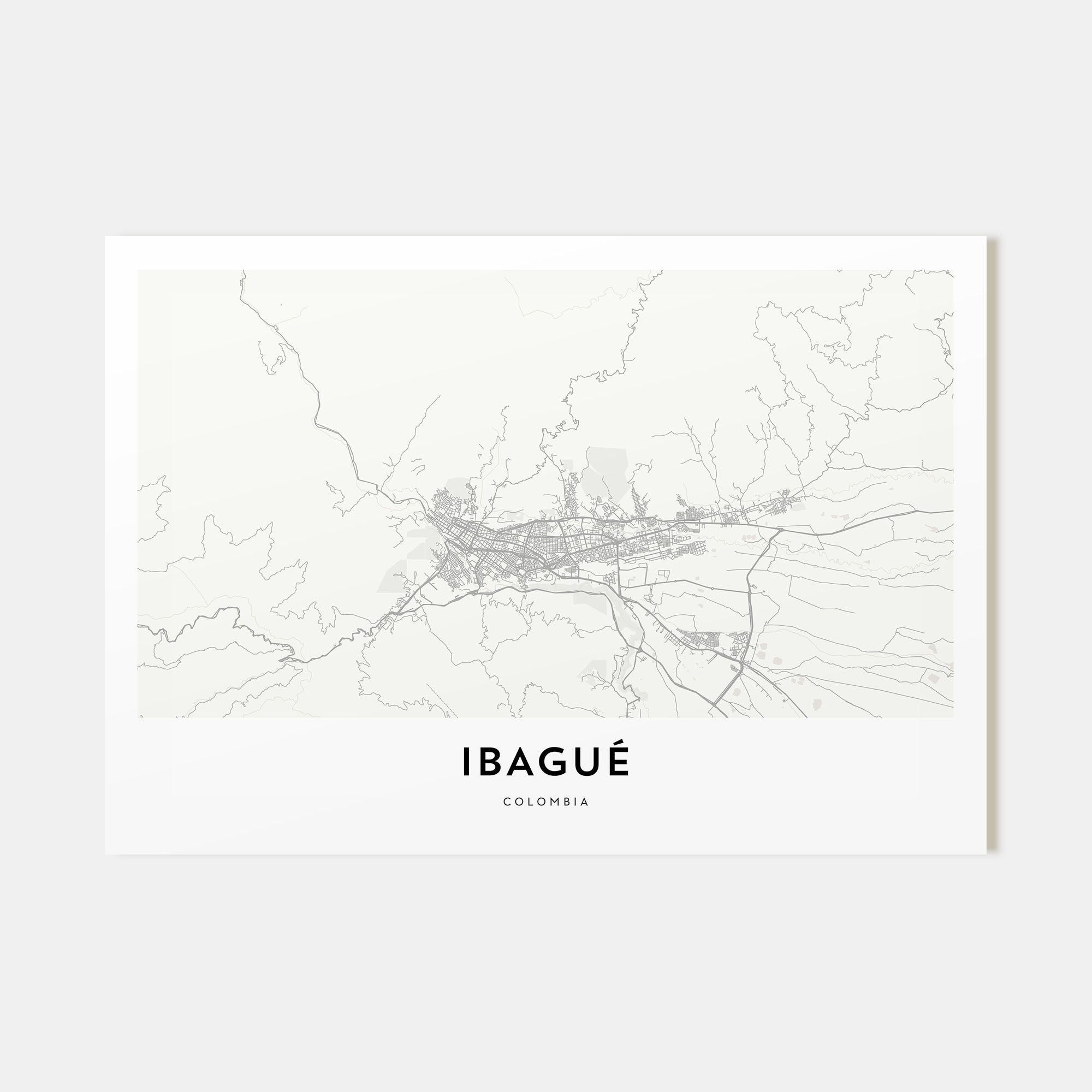 Ibagué Map Landscape Poster