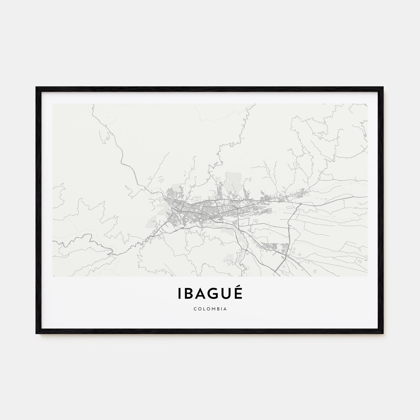 Ibagué Map Landscape Poster
